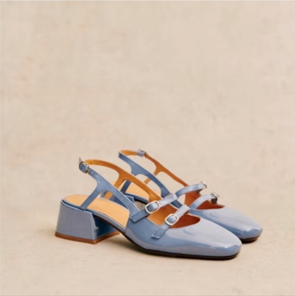 Sezane Paula Babies Elegant Blue Women's Heels | Worn Once